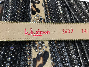 b.b. Simon Sky Gold Light Blue Crystal Belt - Dudes Boutique