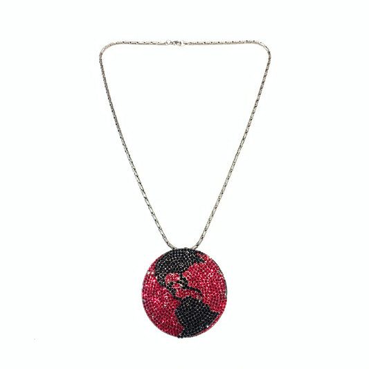 b.b. Simon Black & Red Globe Fully Loaded Crystal Necklace - Dudes Boutique