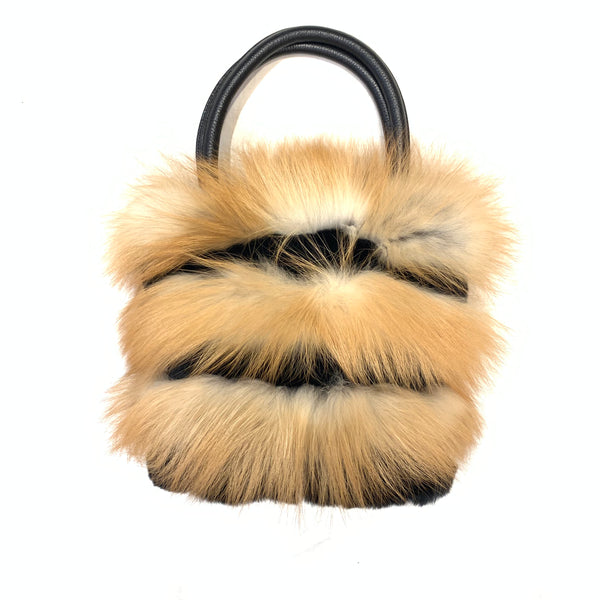 Kashani Ladies Red Fox Fur Handbag - Dudes Boutique