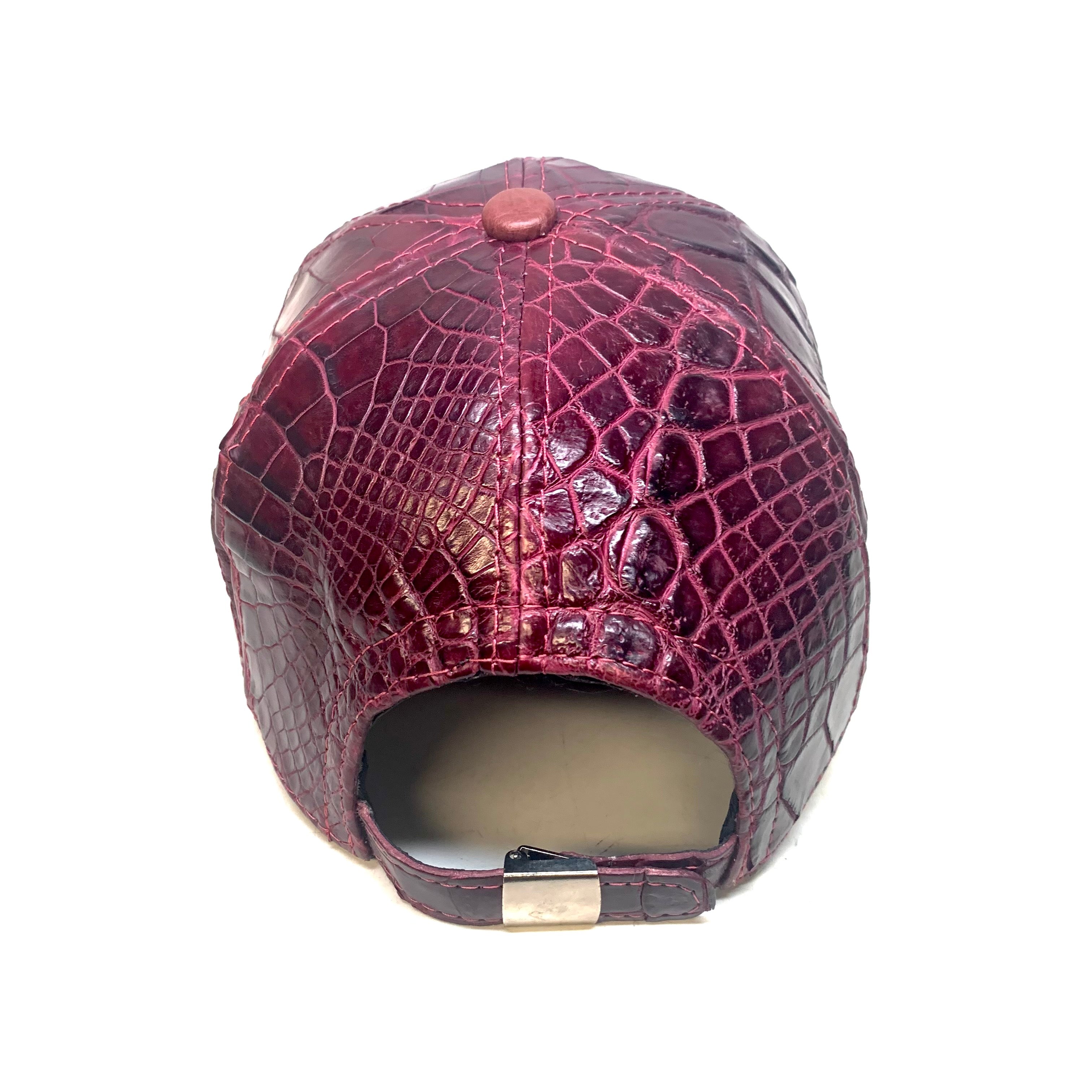 Kashani Soft All Over Alligator Strapback Hat / WINE - Dudes Boutique