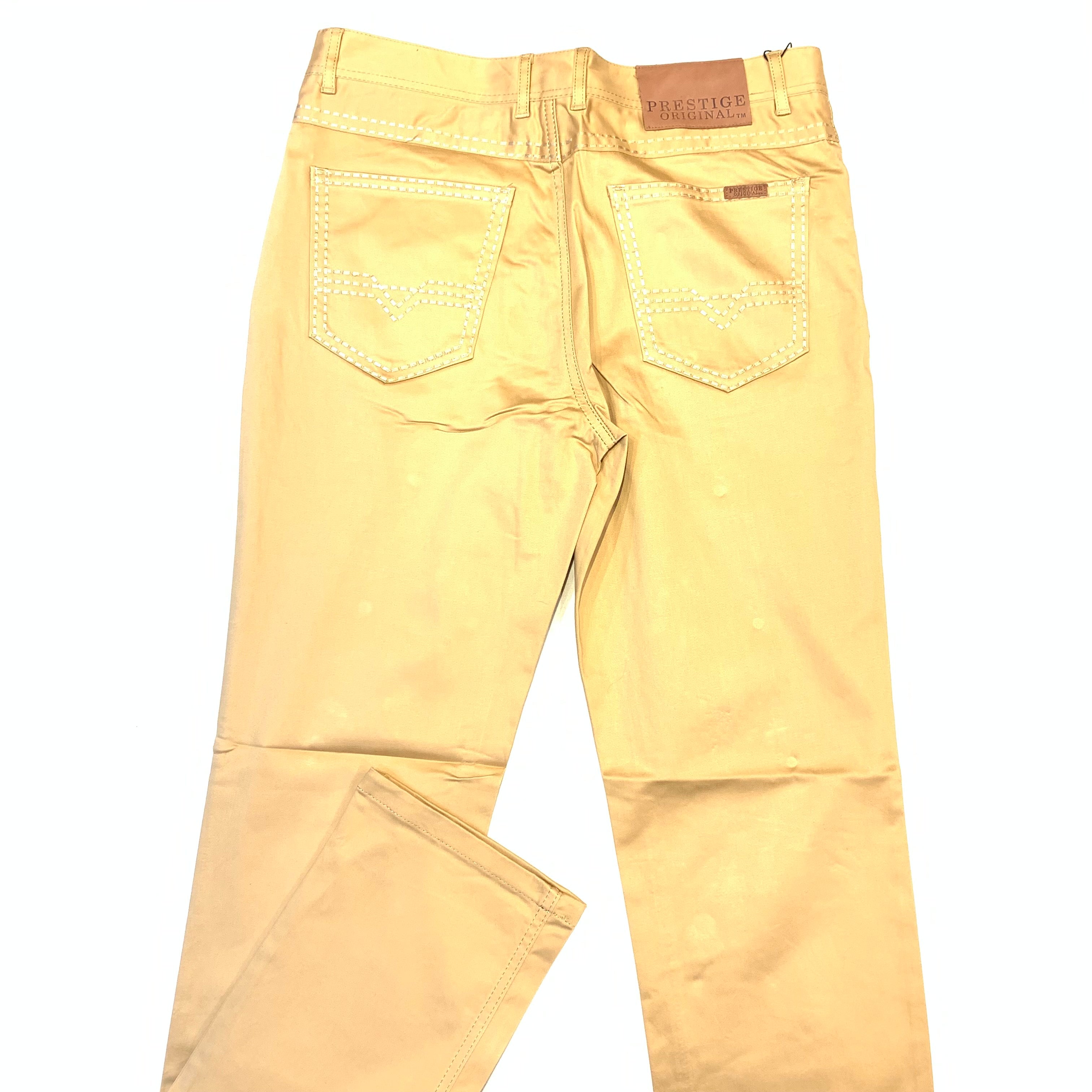 Prestige Latte Double Stitched High-end Pants - Dudes Boutique