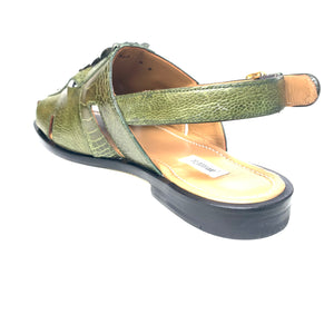 Mauri 5133 Mayhem Olive Green Exotic Hornback / Ostrich Leg Eyes Sandals - Dudes Boutique