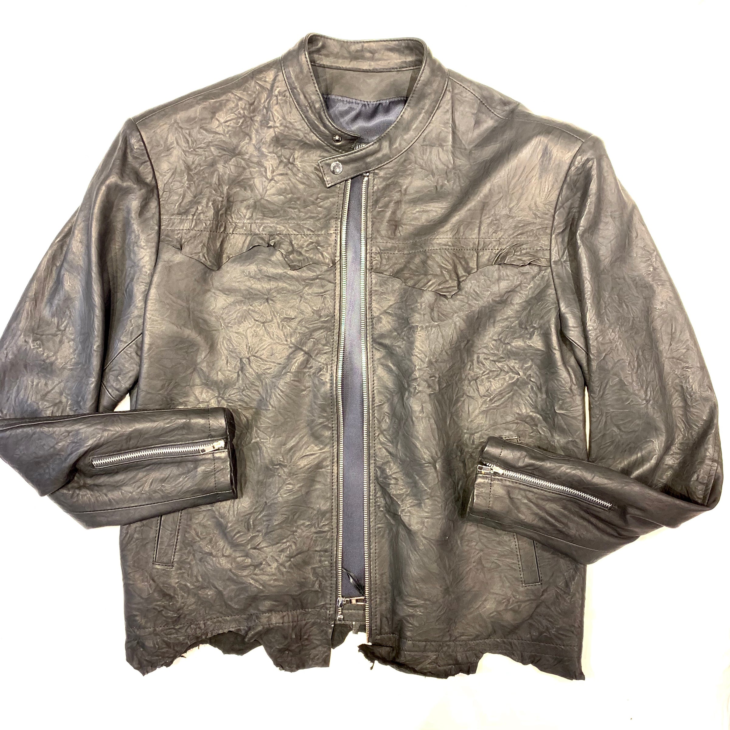 Kashani Black Raw Cut Lambskin Leather Jacket – Dudes Boutique