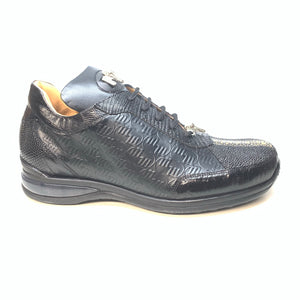 Mauri 8741/2 Black Stingray Lizard Ostrich Leg Sneakers - Dudes Boutique