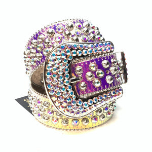 b.b. Simon 'Nebula Two Tone' Big B Studded Crystal Belt - Dudes Boutique