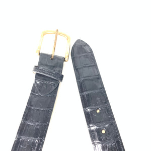 Kashani Black Hornback Crocodile Tail Exotic Skin Belt - Dudes Boutique