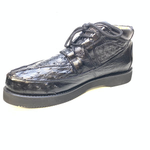 Los Altos Black Ostrich Quill Sneakers - Dudes Boutique