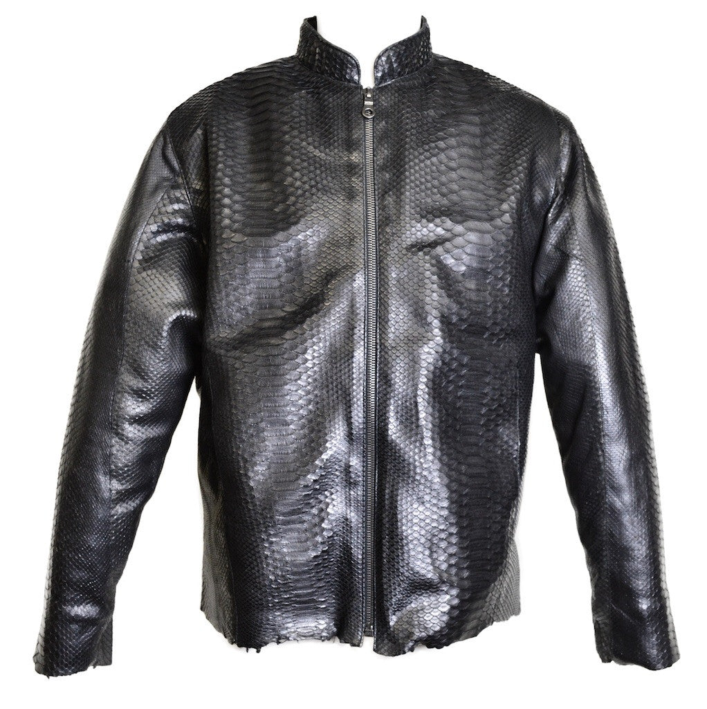 Kashani Baby Soft Python Skin Biker Jacket - Dudes Boutique