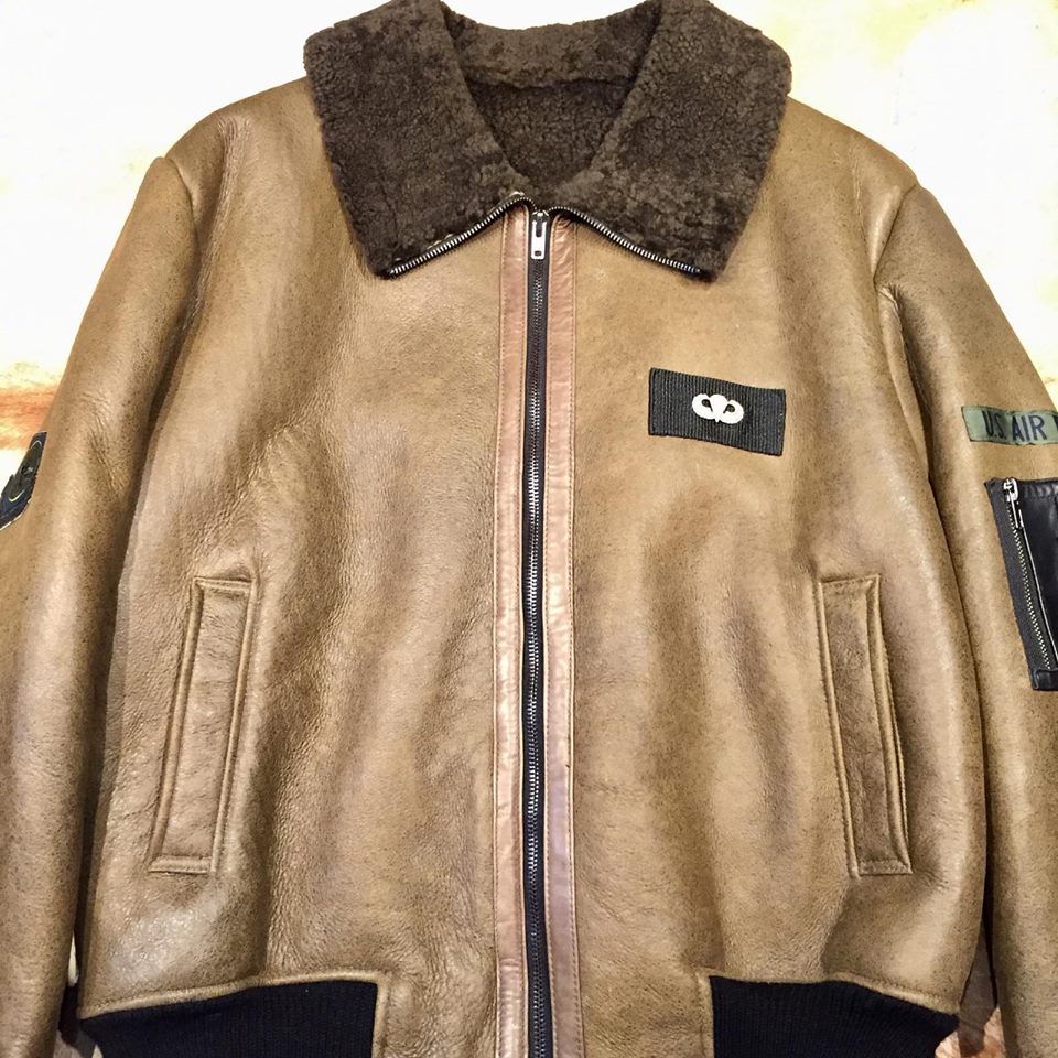 Kashani Shearling Army Green Bomber Jacket - Dudes Boutique