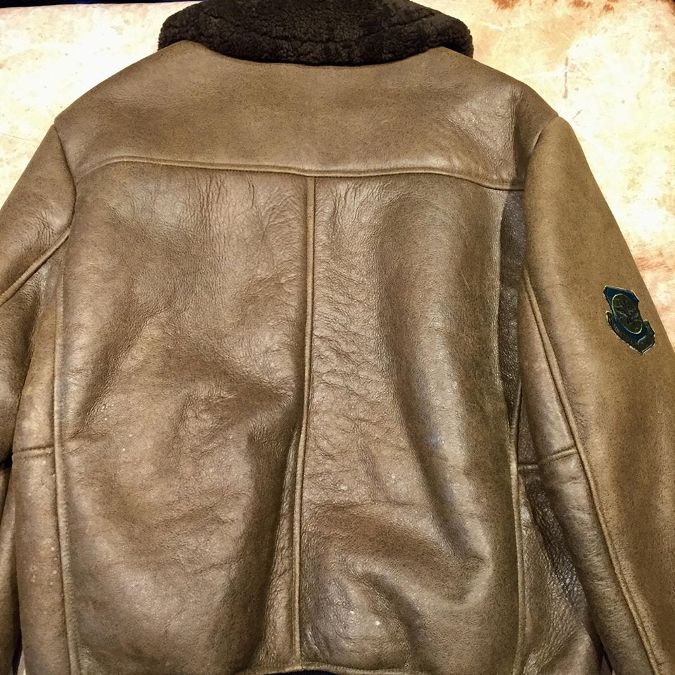 Kashani Shearling Army Green Bomber Jacket - Dudes Boutique