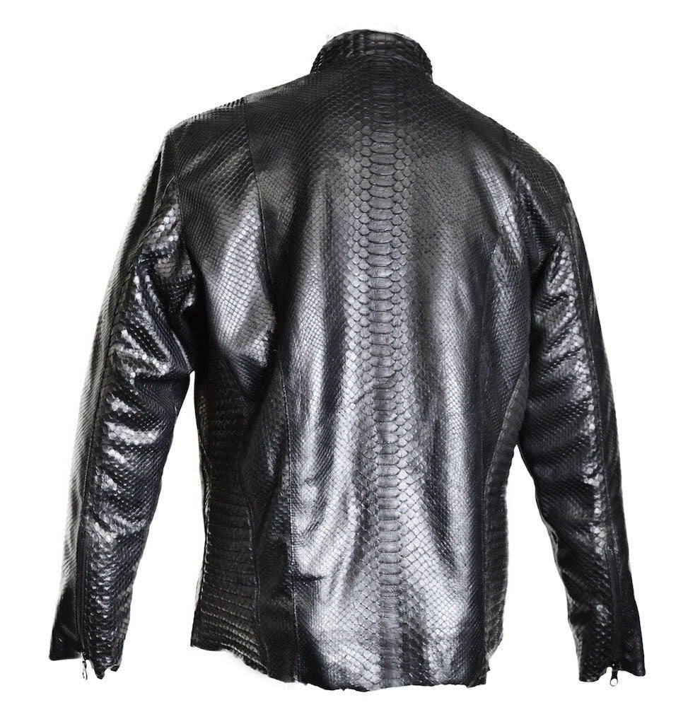 Kashani Baby Soft Python Skin Biker Jacket - Dudes Boutique