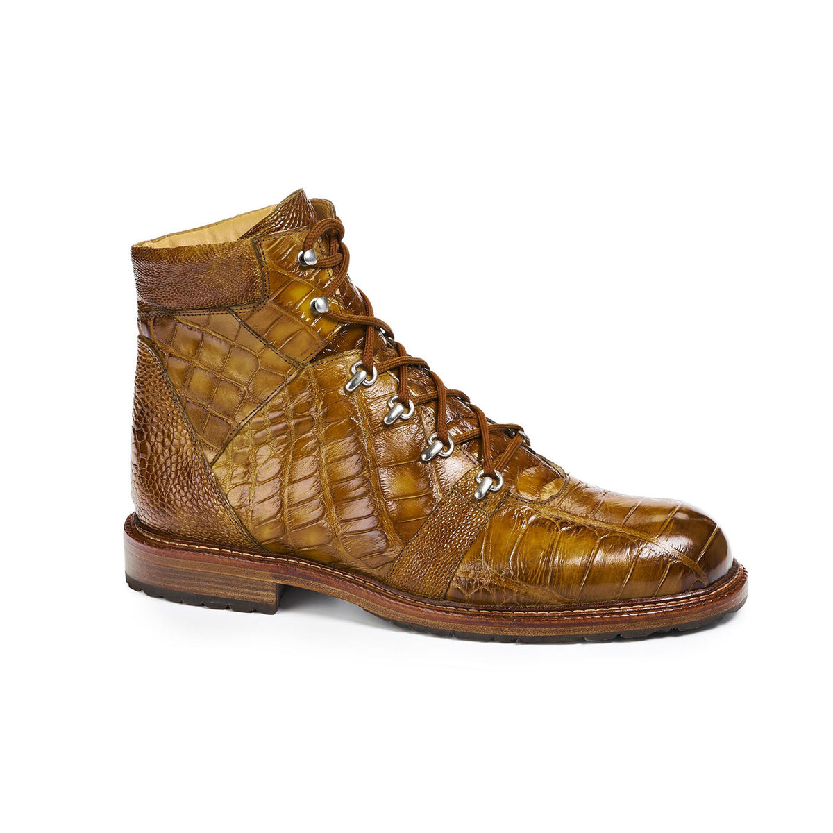 Mauri 4929 Cognac Path Finder Alligator/Ostrich Leg Boots - Dudes Boutique