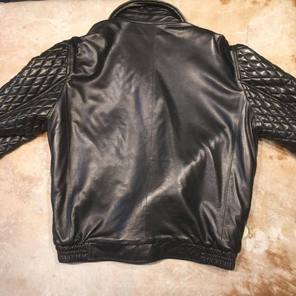 Kashani Midnight Black Quilted Full Pony Bomber Jacket - Dudes Boutique