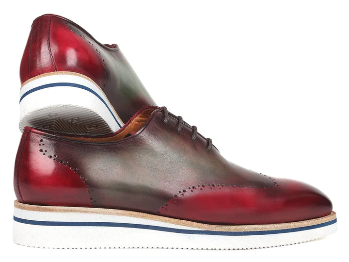 Paul Parkman Wingtip Oxfords Bordeaux & Green - Dudes Boutique