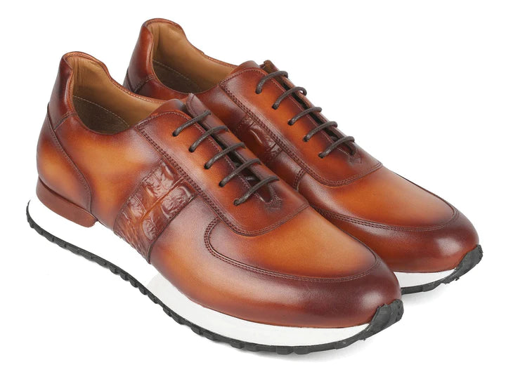 Paul Parkman Men's Brown Hand-Painted Sneakers - Dudes Boutique