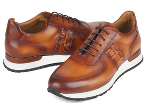 Paul Parkman Men's Brown Hand-Painted Sneakers - Dudes Boutique