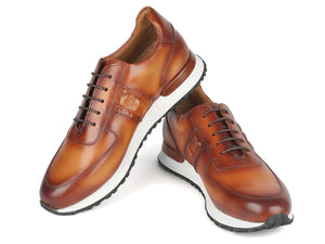 Paul Parkman Men's Brown Hand-Painted Sneakers - Dudes Boutique