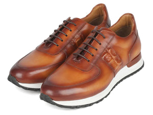 Paul Parkman Men's Brown Hand-Painted Sneakers - Dudes Boutique