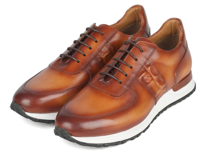 Paul Parkman Men's Brown Hand-Painted Sneakers - Dudes Boutique