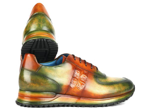 Paul Parkman Men's Green & Brown Patina Sneakers - Dudes Boutique