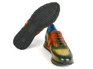 Paul Parkman Men's Green & Brown Patina Sneakers - Dudes Boutique