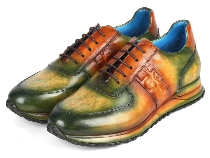 Paul Parkman Men's Green & Brown Patina Sneakers - Dudes Boutique