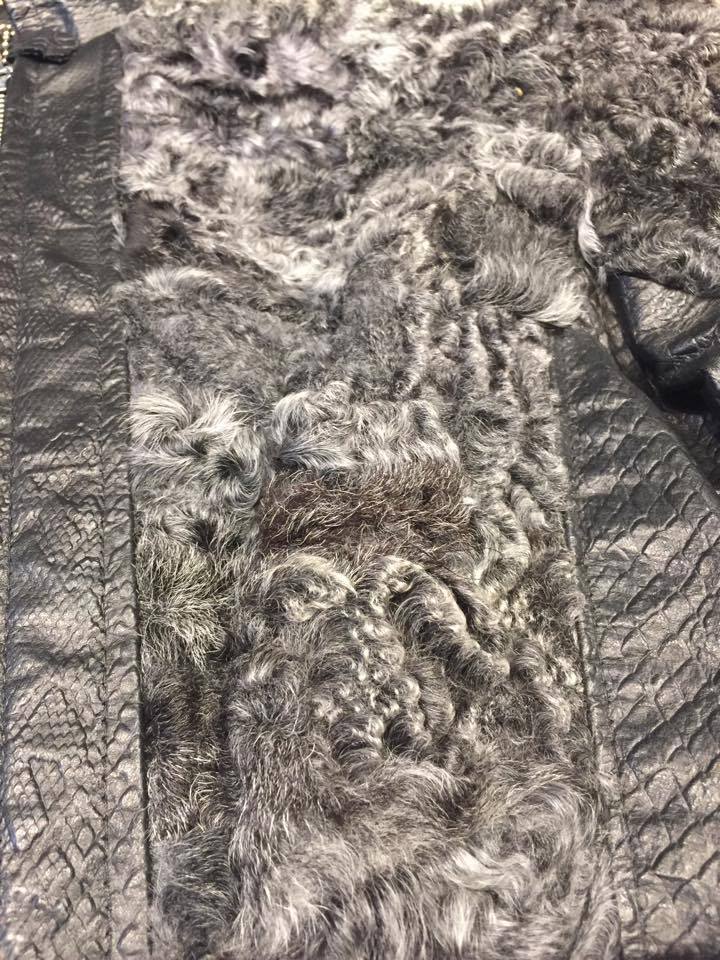 Kashani Ladies Persian Lamb Shearling Python Embossed Jacket - Dudes Boutique