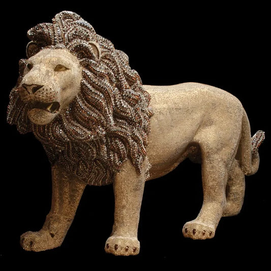 b.b. Simon Gold Full Body Crystal Lion - Dudes Boutique