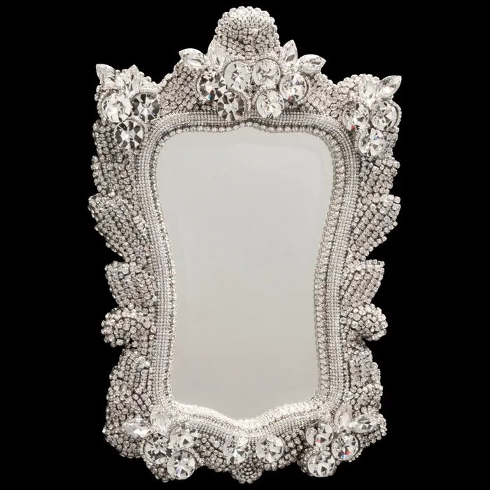 b.b. Simon White Princess Frame Crystal Mirror - Dudes Boutique