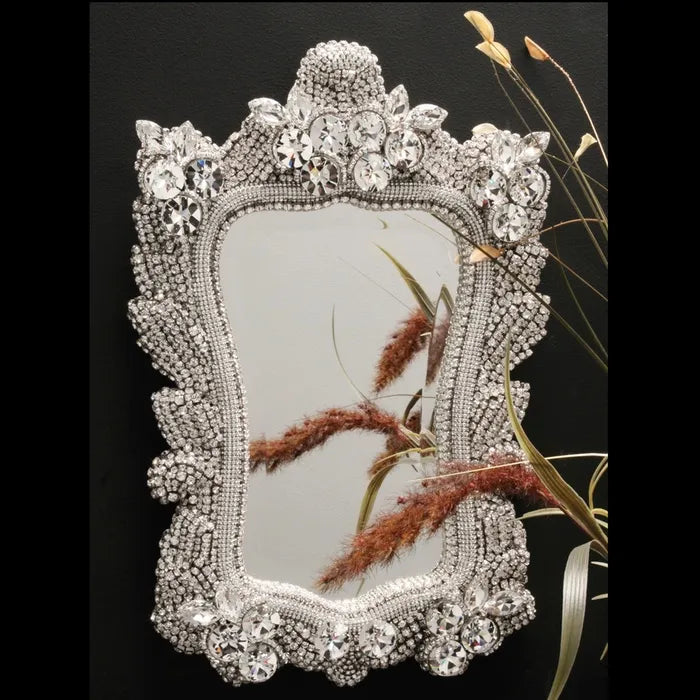 b.b. Simon White Princess Frame Crystal Mirror - Dudes Boutique