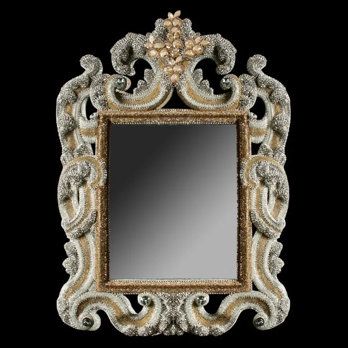 b.b. Simon Gold Silver Elegant Crystal Diamond Mirror - Dudes Boutique