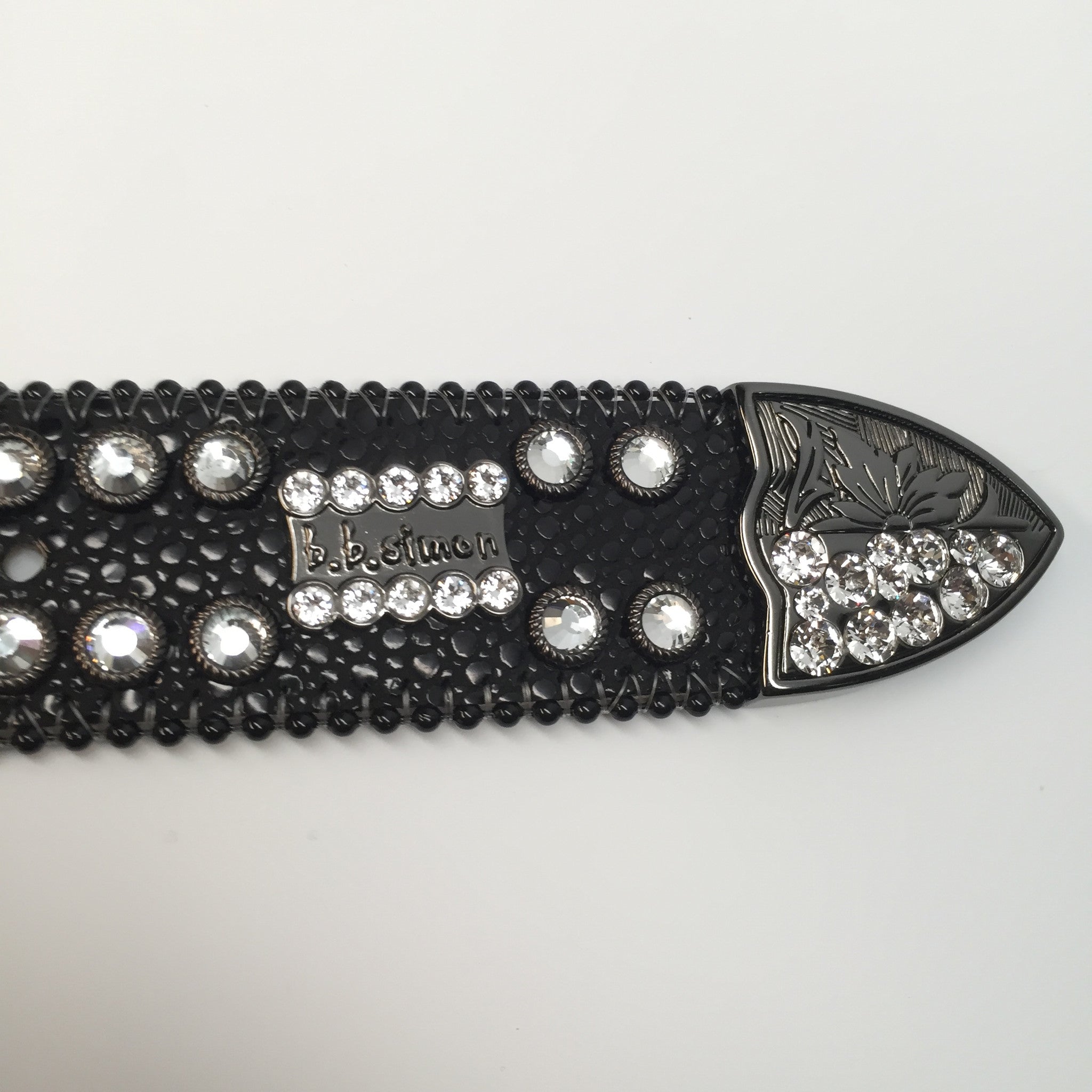 b.b. Simon 2298F40 'Midnight' Crystal Belt - Dudes Boutique