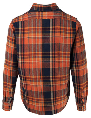 Schott NYC Rust Plaid Cotton Flannel Shirt - Dudes Boutique