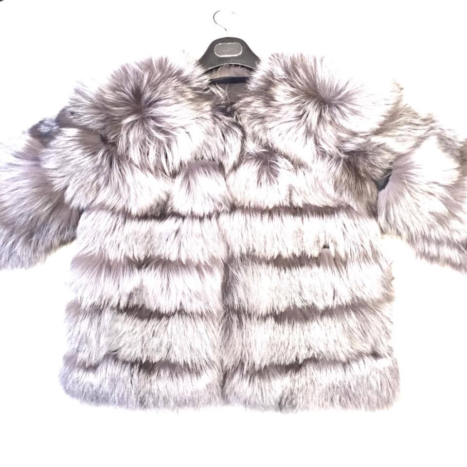 Winter Fur Women's Full Silver Fox Fur Coat - Dudes Boutique