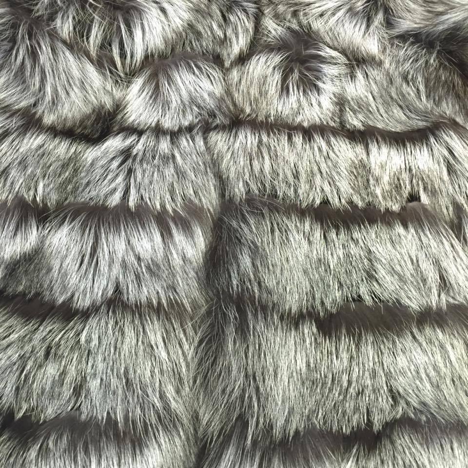 Fashion Faux Fox Fur Fabric Silver