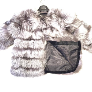 Winter Fur Women's Full Silver Fox Fur Coat - Dudes Boutique