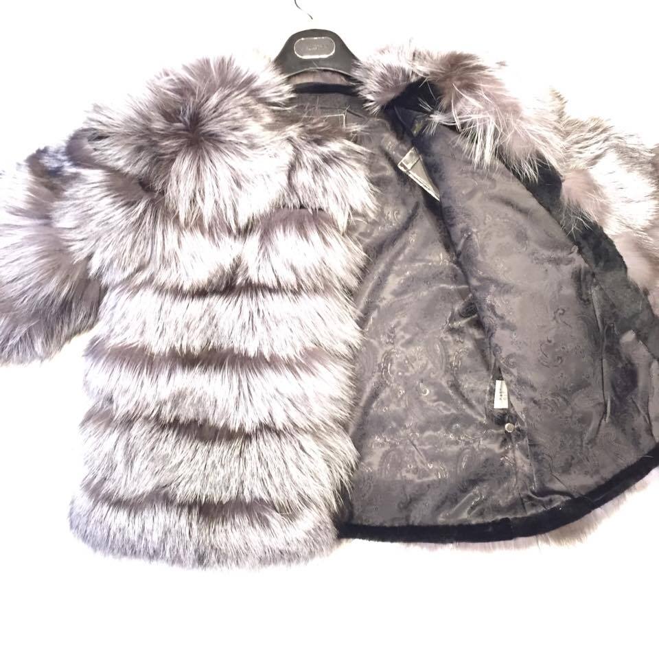 Winter Fur Women's Full Silver Fox Fur Coat - Dudes Boutique