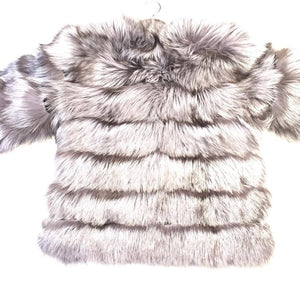 Winter Fur Women's Full Silver Fox Fur Coat - Dudes Boutique