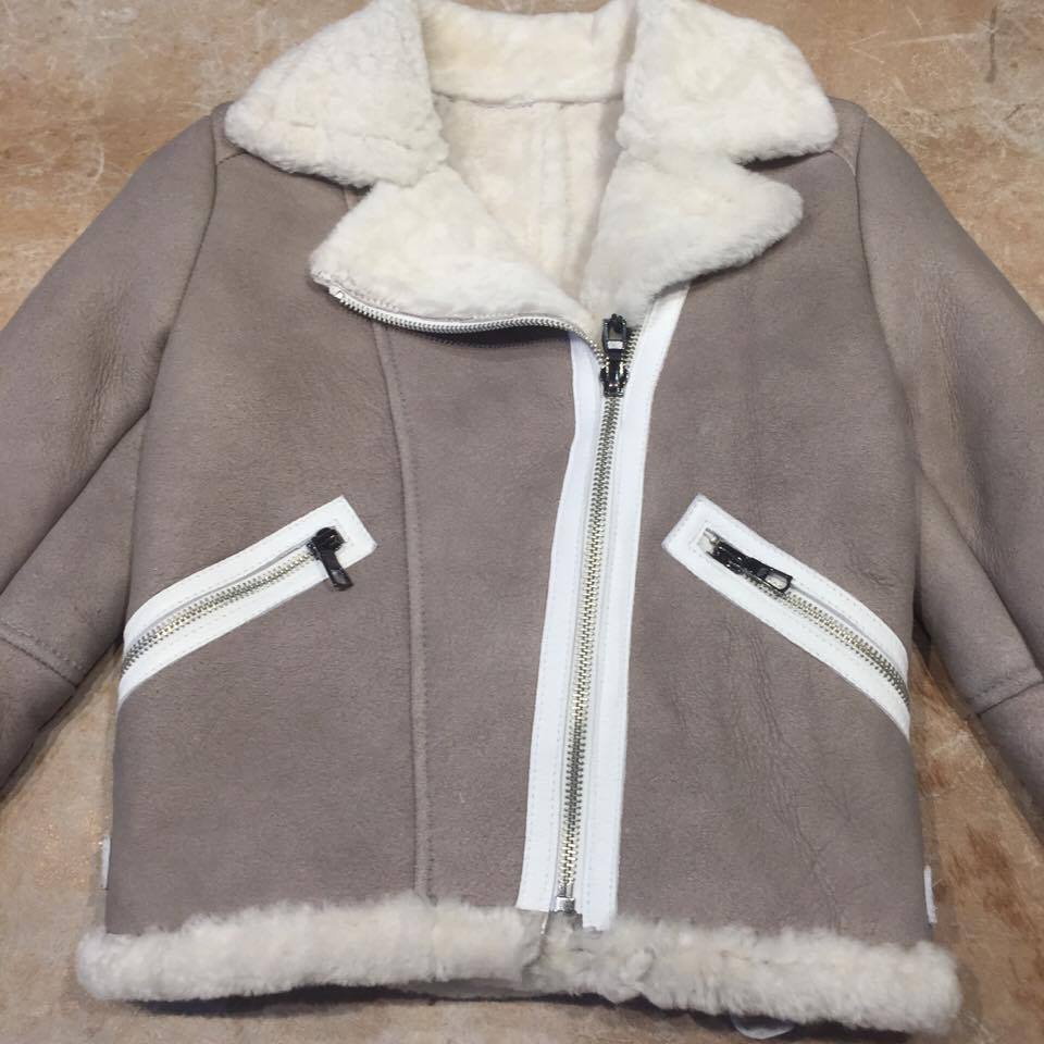 Kashani Silver Suede Biker Shearling Jacket - Dudes Boutique