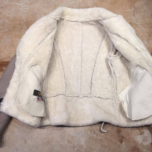 Kashani Silver Suede Biker Shearling Jacket - Dudes Boutique