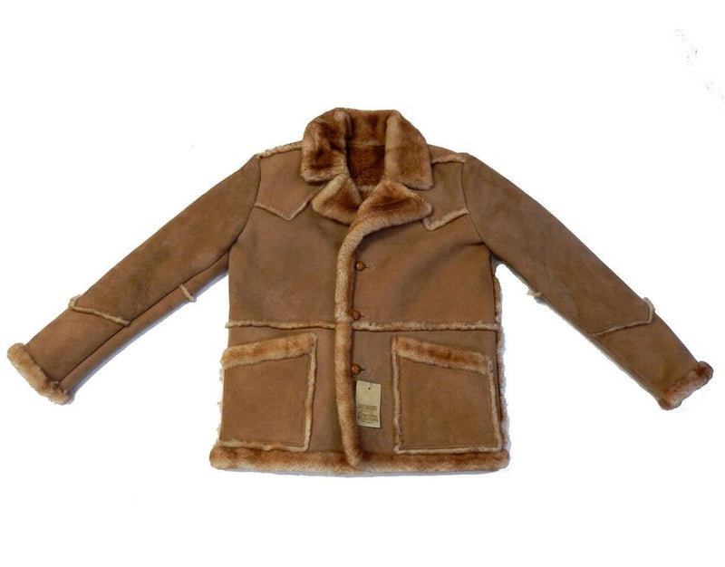 Jakewood - 4900 Double Breasted Sheepskin Military Style Shearling Jacket - Dudes Boutique