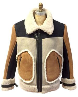 Jakewood - 710 Tobacco & Cream Shearling Bomber Jacket - Dudes Boutique