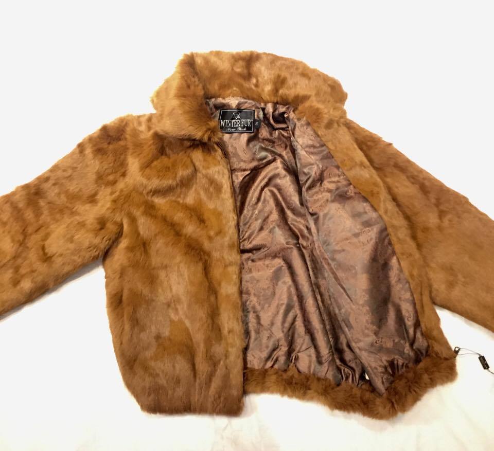 Winter Fur Women's Whiskey Rabbit Fur Jacket - Dudes Boutique