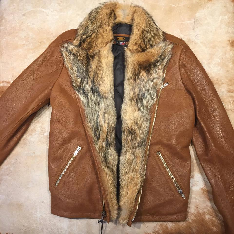 Kashani Whiskey Coyote Rough Suede Moto Biker Jacket - Dudes Boutique